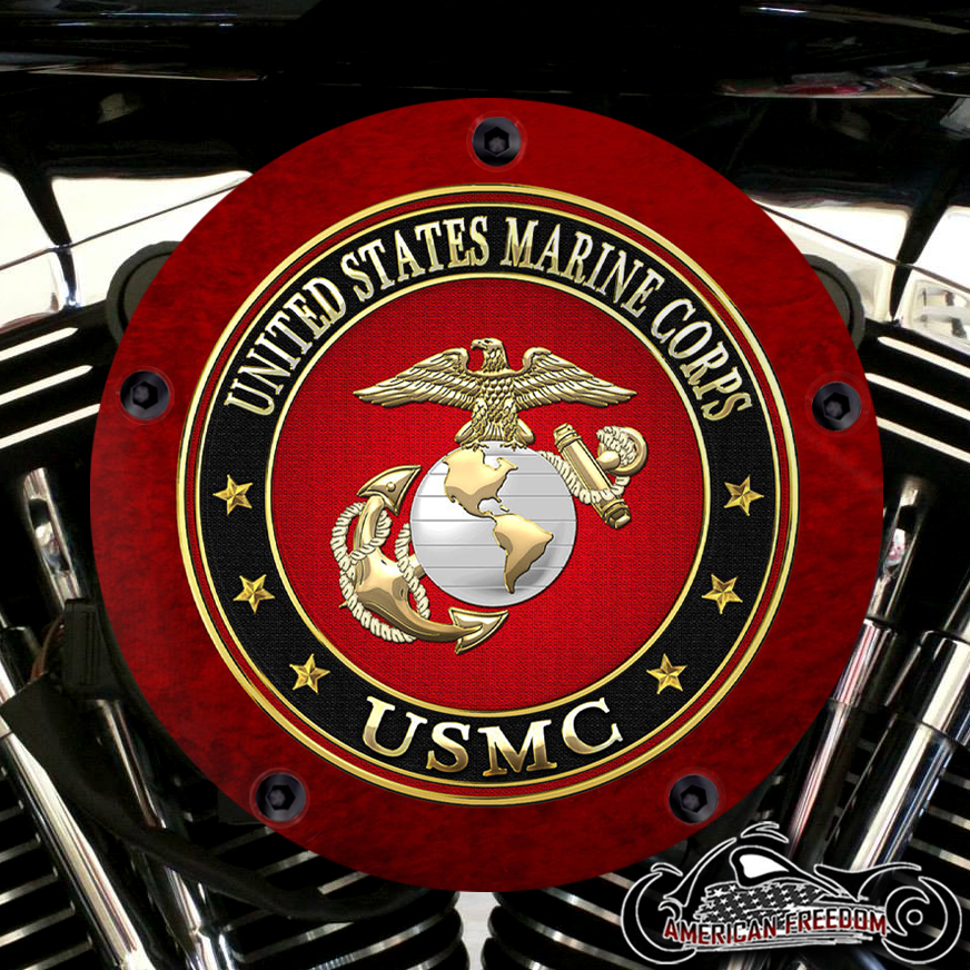 Harley Davidson High Flow Air Cleaner Cover - USMC Red